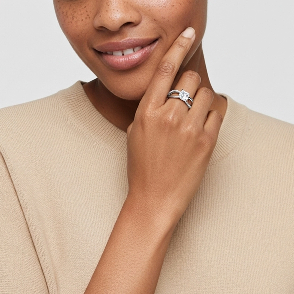 Prong Engagement Ring 1.00ct Moissanite