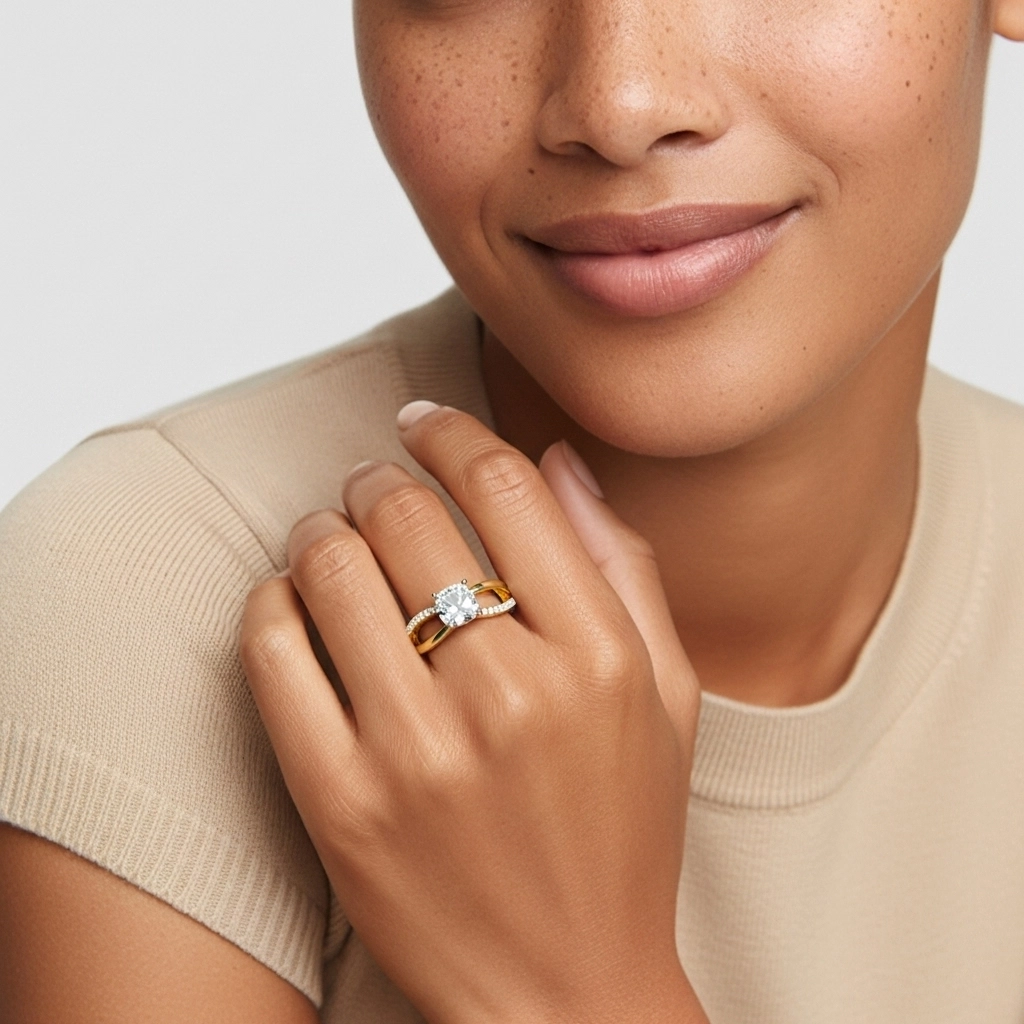 Prong Engagement Ring 1.50ct Moissanite