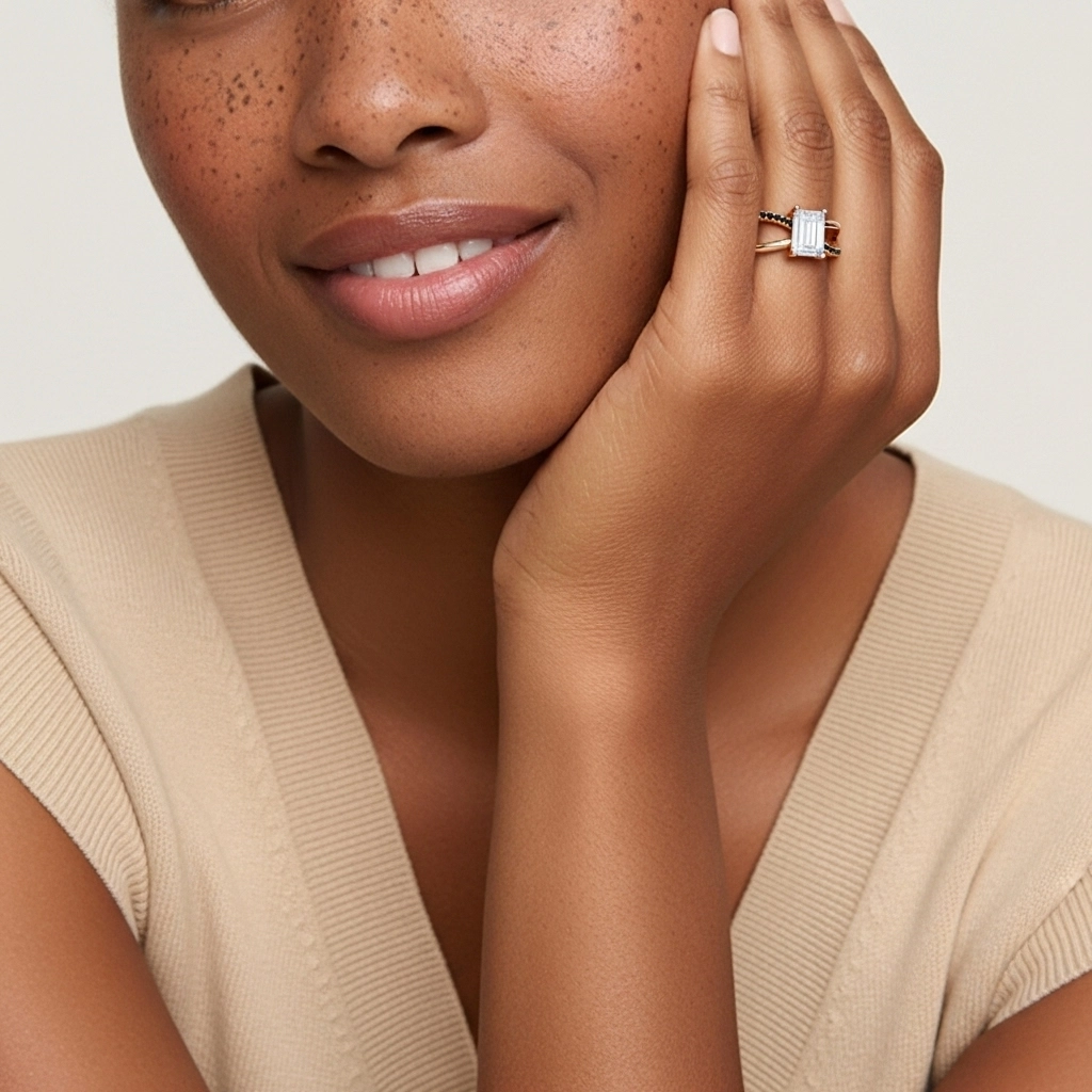 Prong Engagement Ring 0.80ct Cubic Zirconia