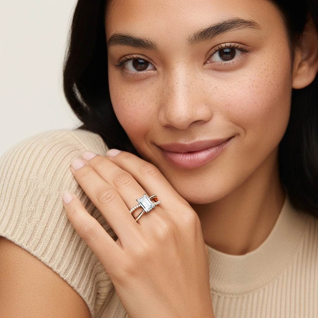 Prong Engagement Ring 1.00ct Moissanite