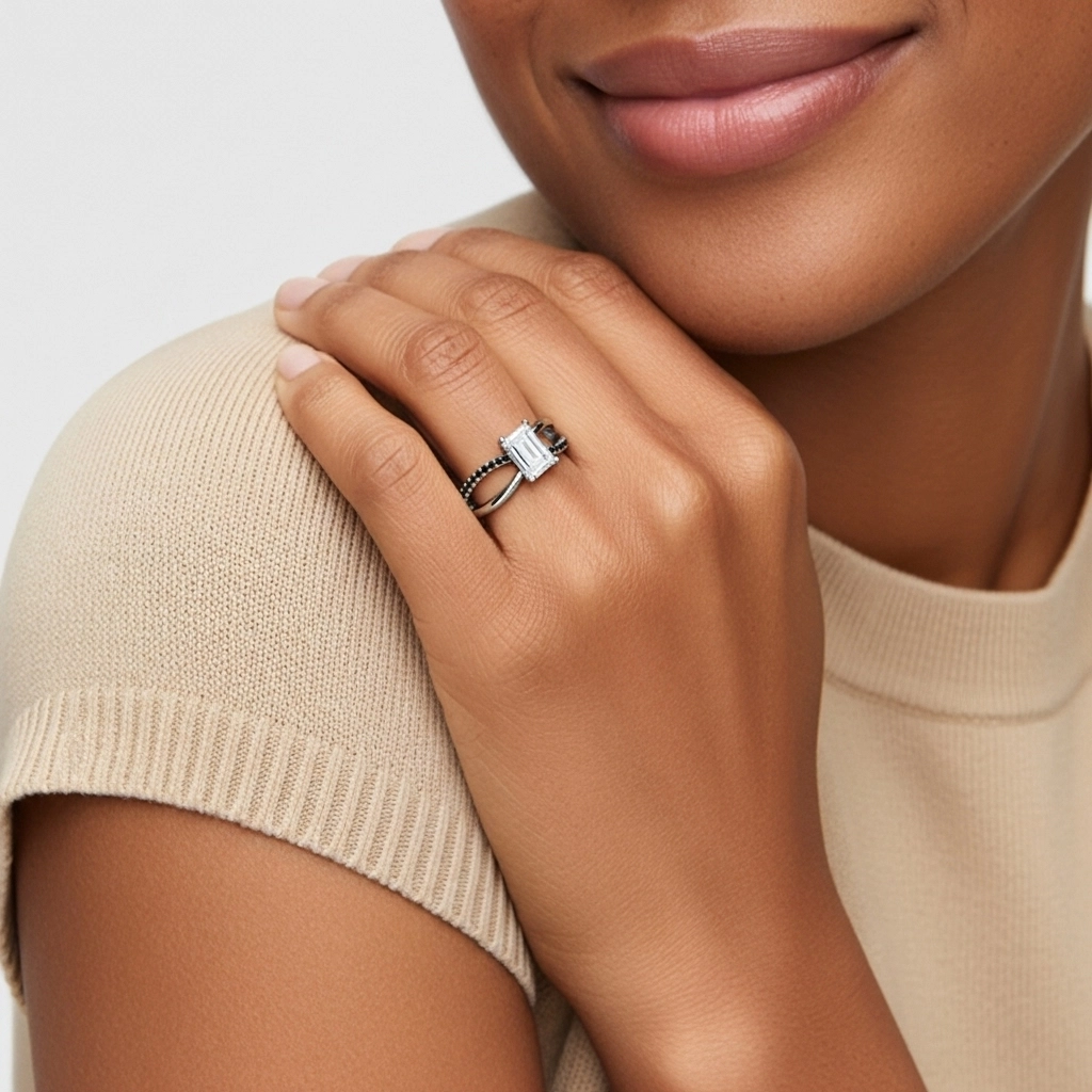 Prong Engagement Ring 0.80ct Cubic Zirconia