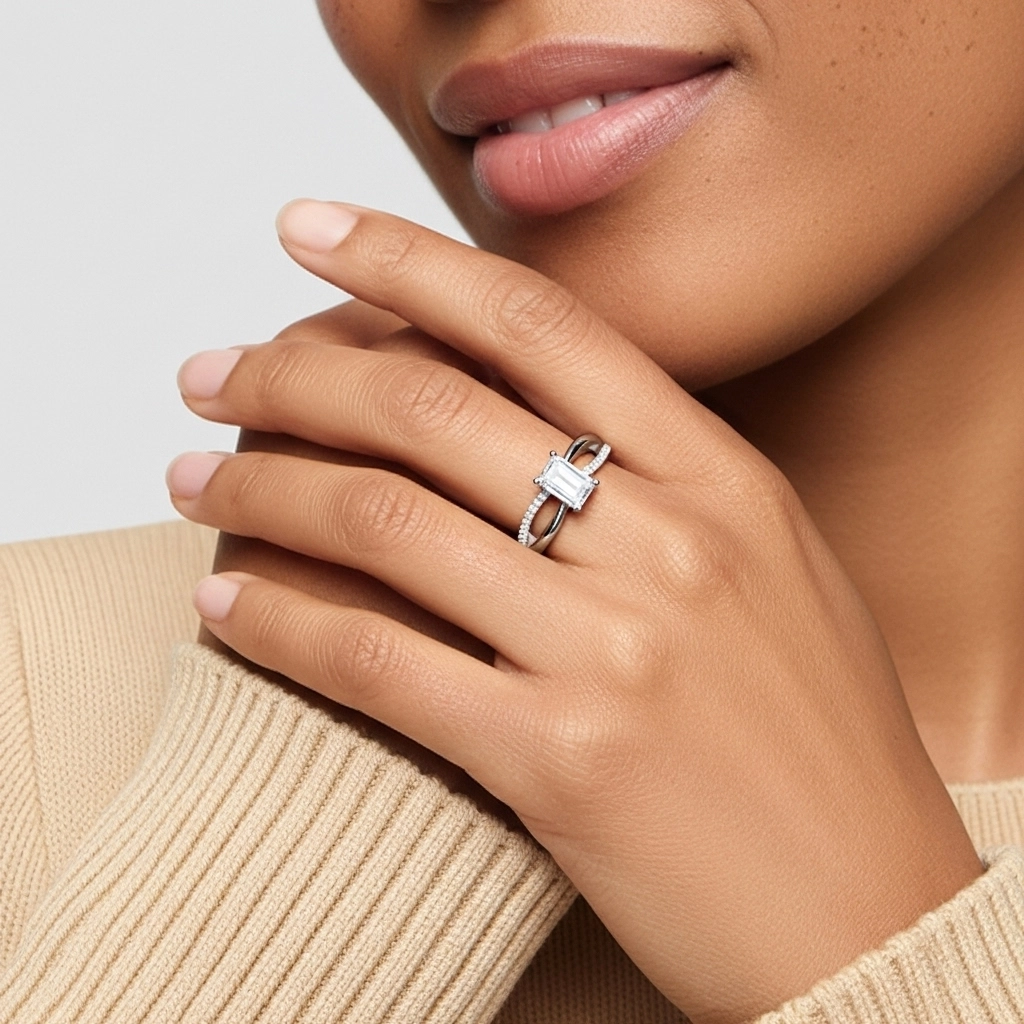 Prong Engagement Ring 1.00ct Moissanite