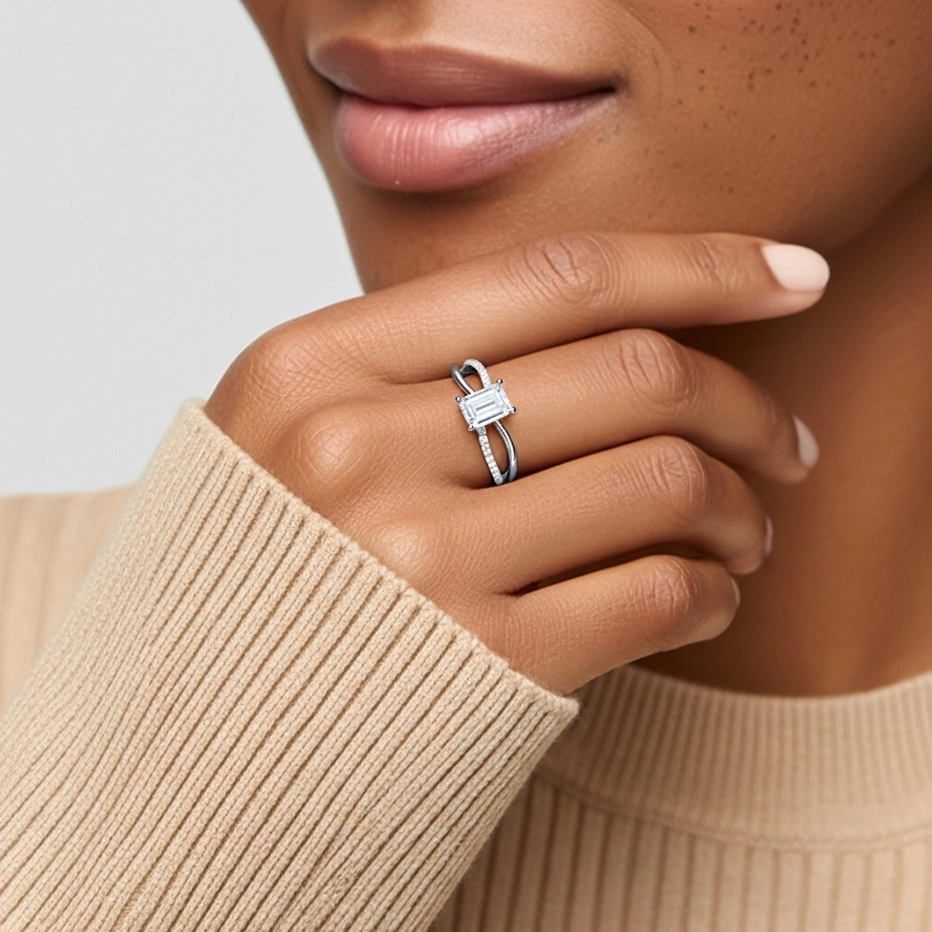 Prong Engagement Ring 1.00ct Moissanite