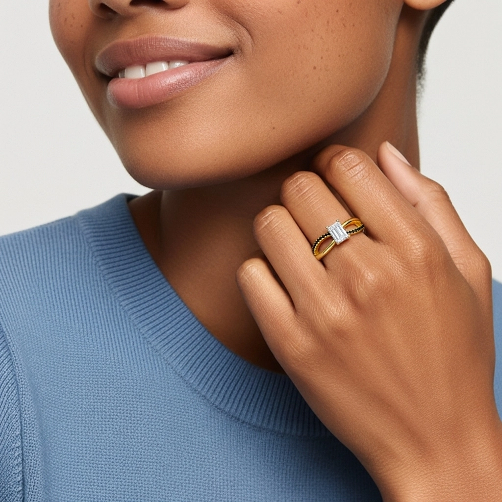 Prong Engagement Ring 0.80ct Cubic Zirconia