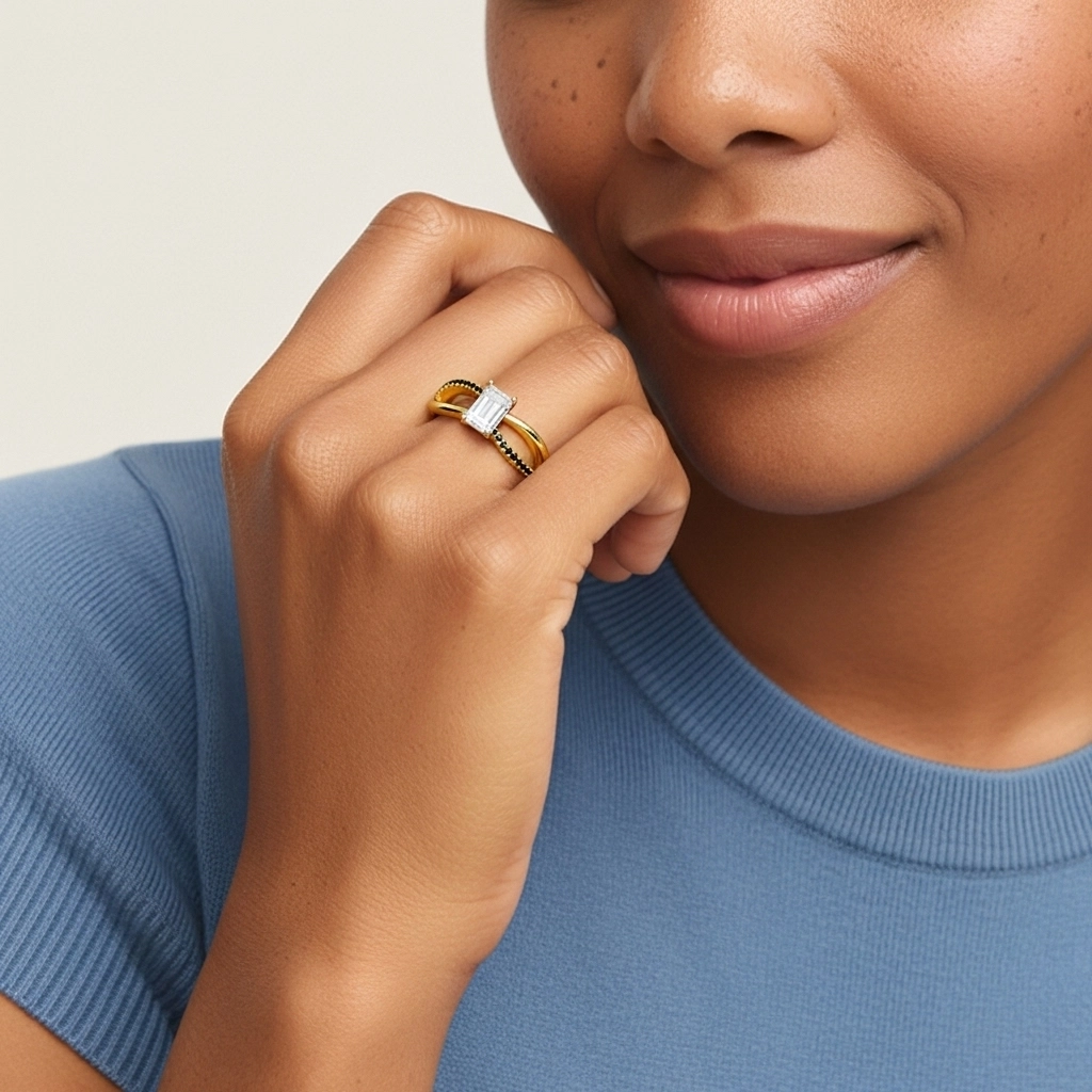 Prong Engagement Ring 0.80ct Cubic Zirconia