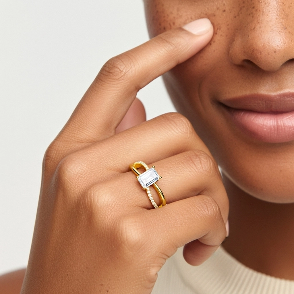 Prong Engagement Ring 1.00ct Moissanite