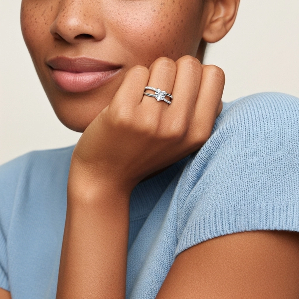 Prong Engagement Ring 1.00ct Moissanite