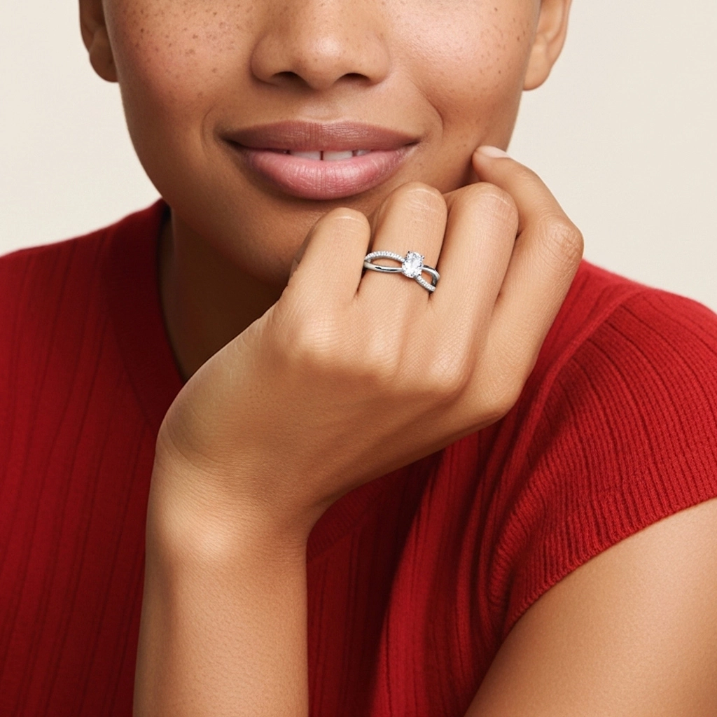 Prong Engagement Ring 1.00ct Moissanite