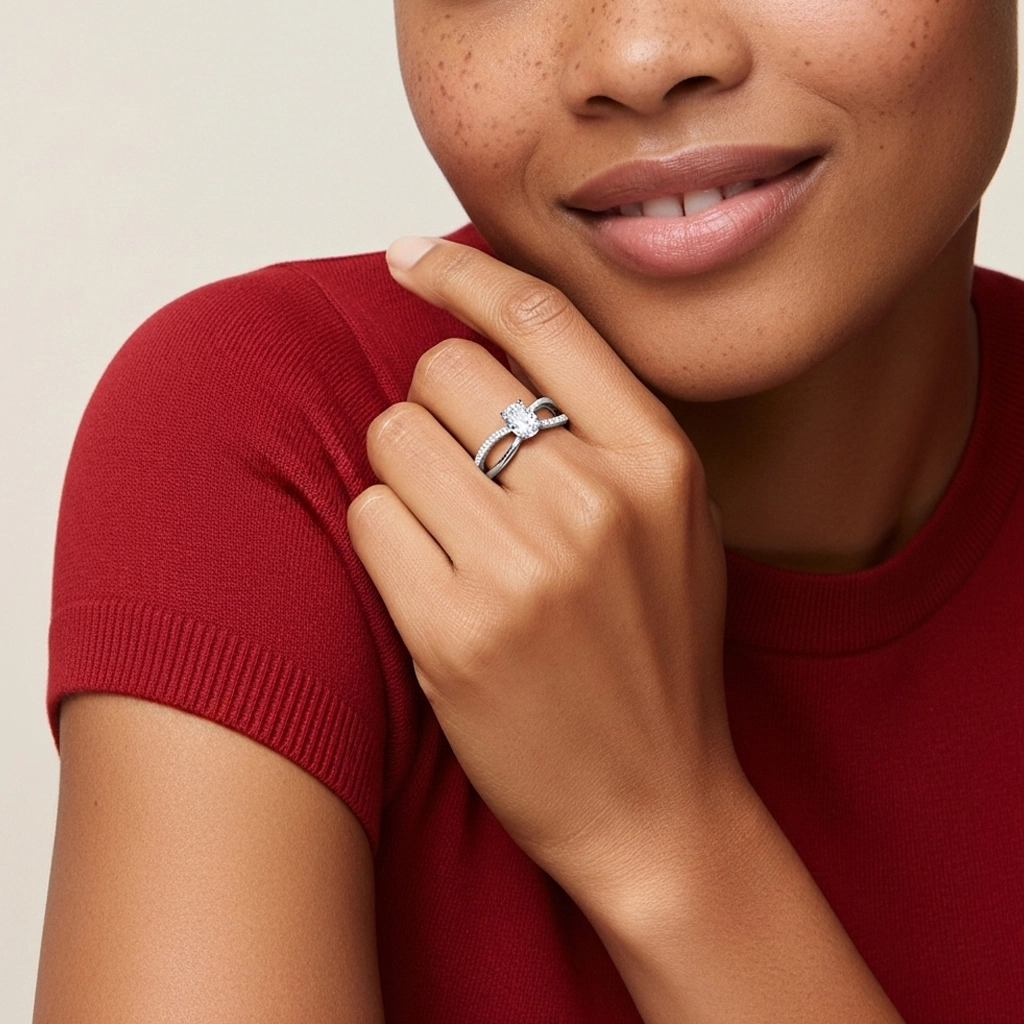 Prong Engagement Ring 1.00ct Moissanite