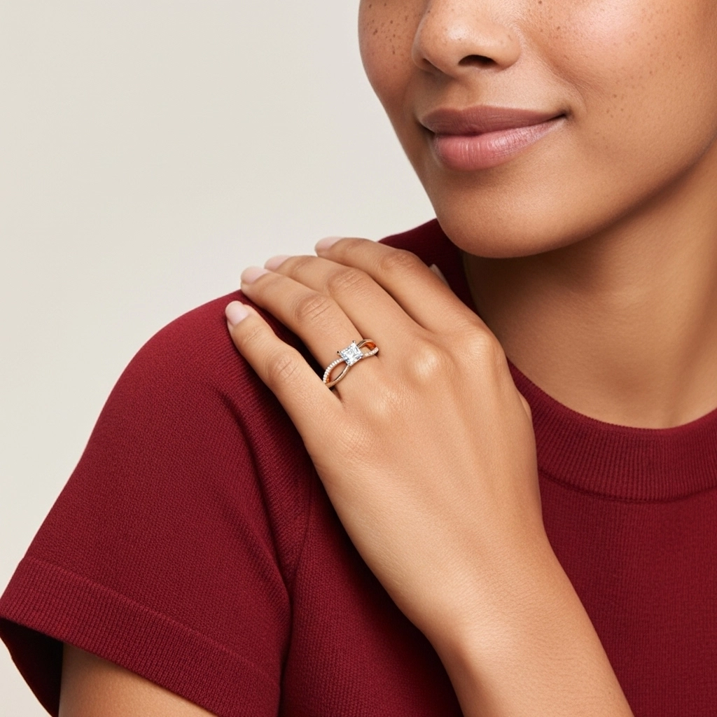 Prong Engagement Ring 1.00ct Moissanite