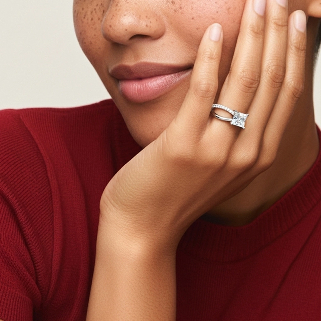 Prong Engagement Ring 1.00ct Moissanite