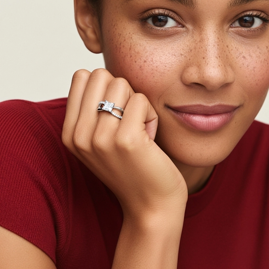 Prong Engagement Ring 1.20ct Moissanite