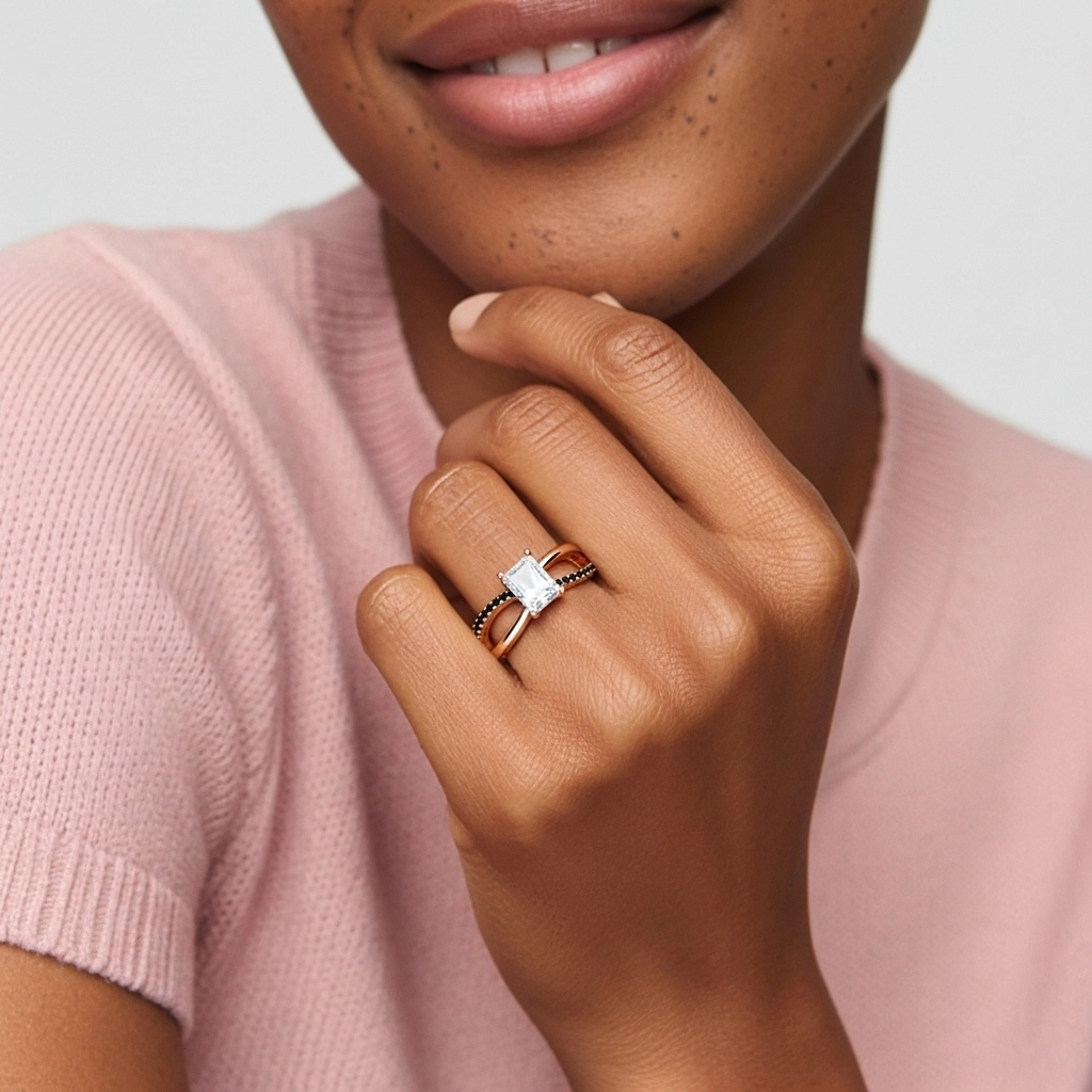 Prong Engagement Ring 0.80ct Cubic Zirconia