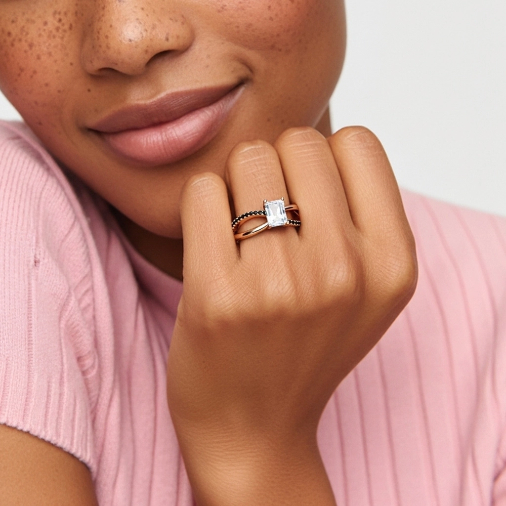 Prong Engagement Ring 0.80ct Cubic Zirconia