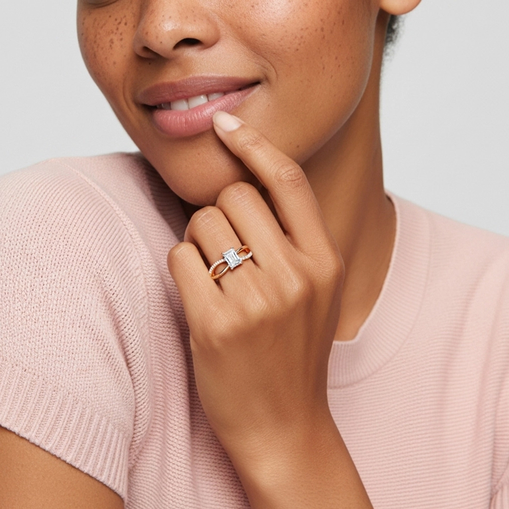 Prong Engagement Ring 1.00ct Moissanite