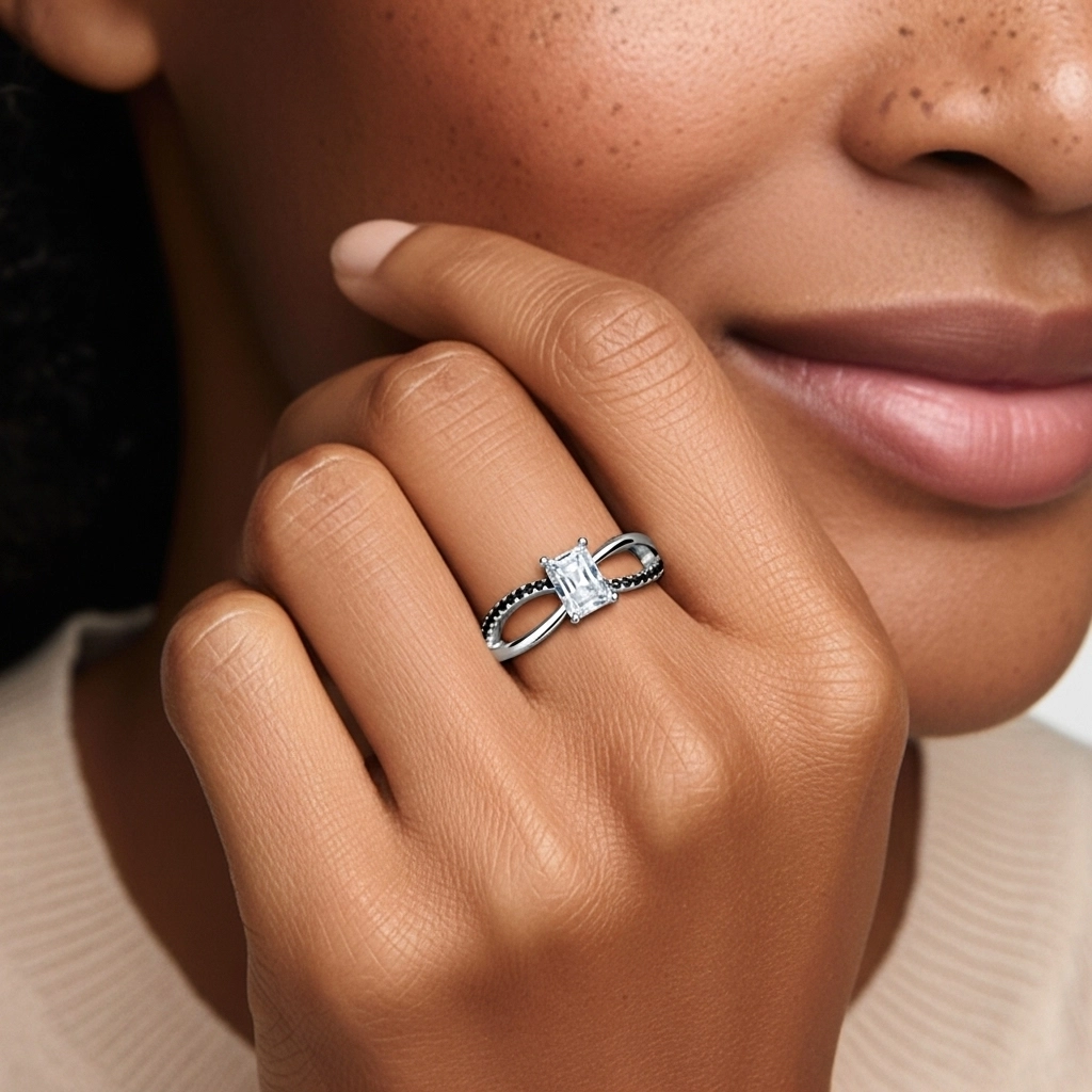 Prong Engagement Ring 0.80ct Cubic Zirconia