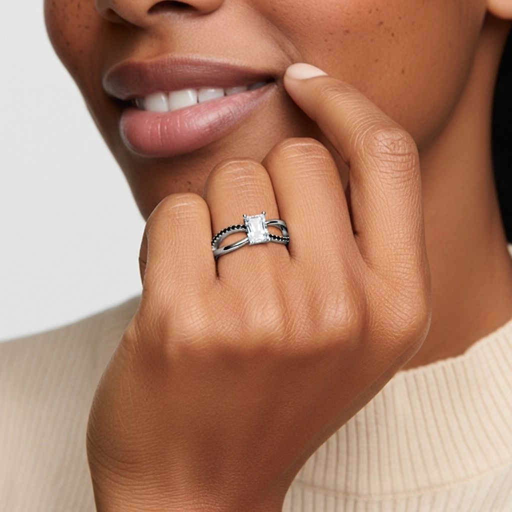 Prong Engagement Ring 0.80ct Cubic Zirconia