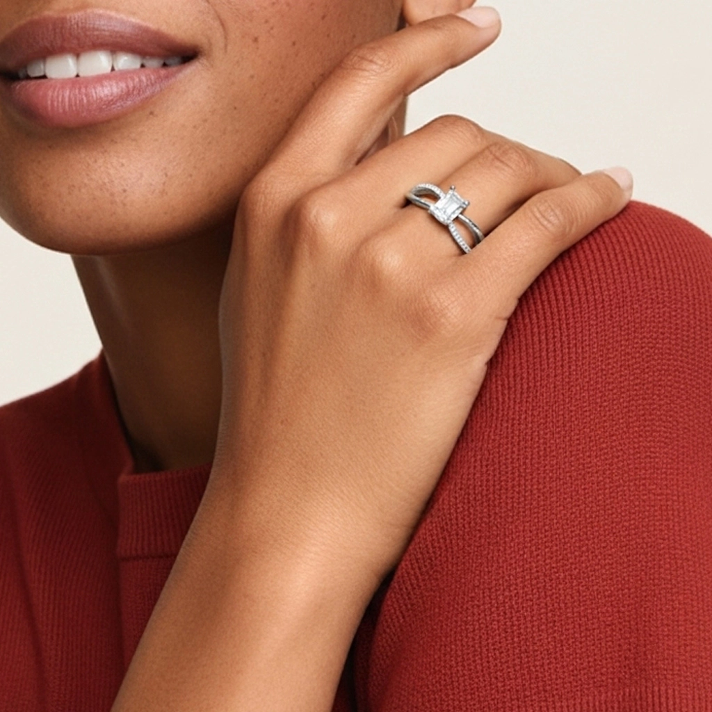 Prong Engagement Ring 1.00ct Moissanite