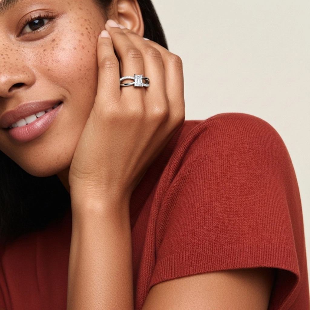 Prong Engagement Ring 1.00ct Moissanite