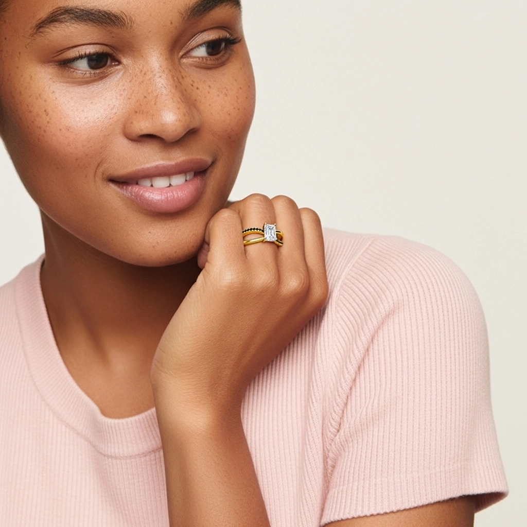 Prong Engagement Ring 0.80ct Cubic Zirconia