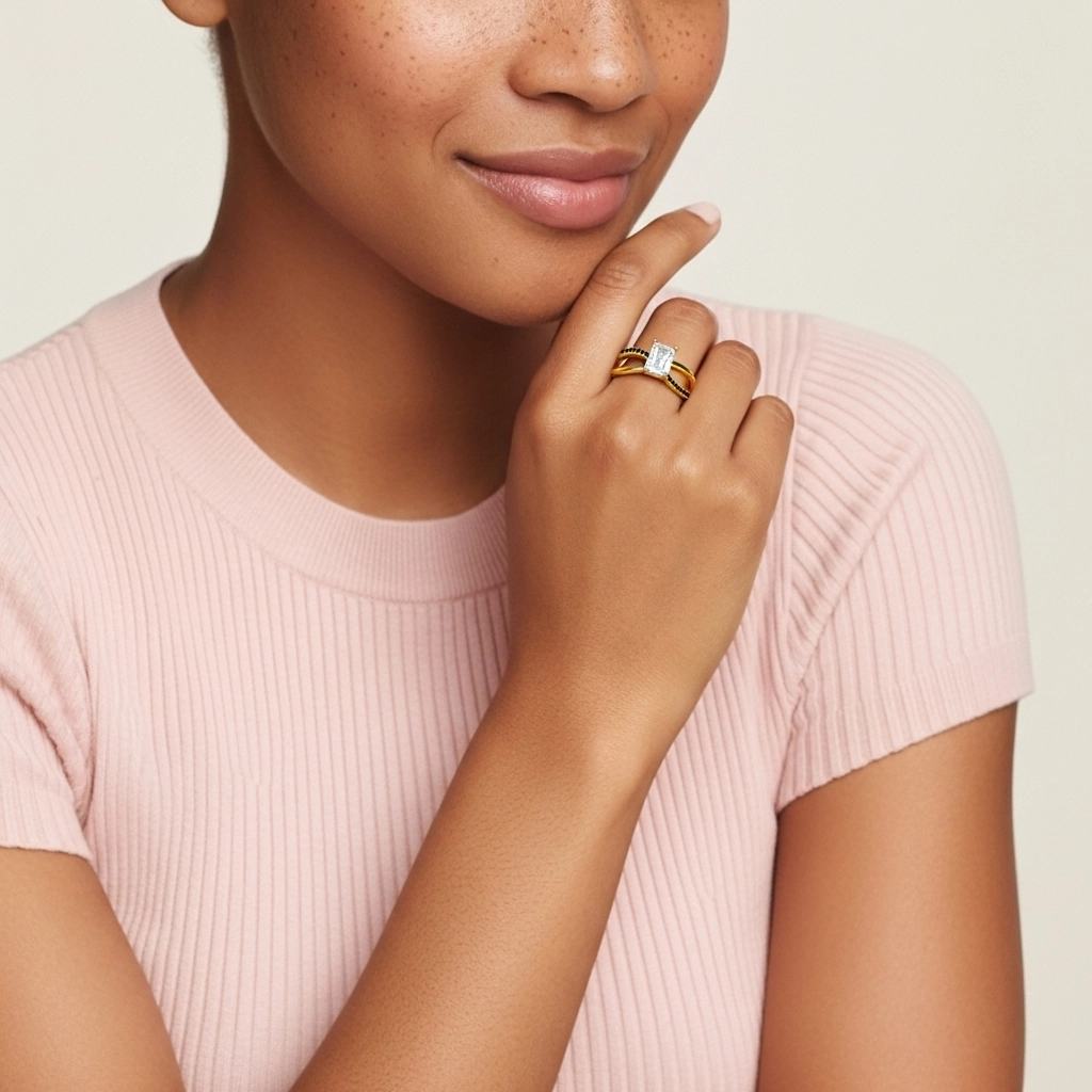 Prong Engagement Ring 0.80ct Cubic Zirconia