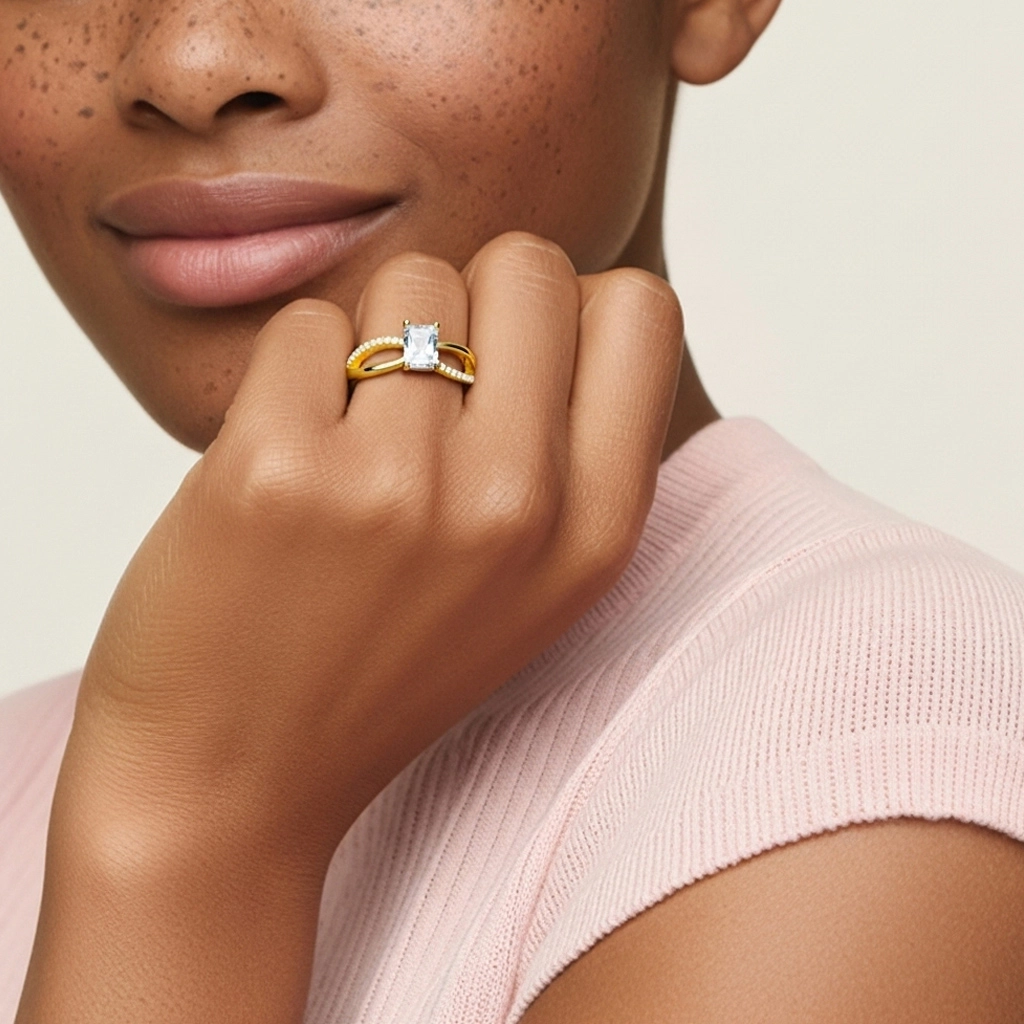 Prong Engagement Ring 1.00ct Moissanite