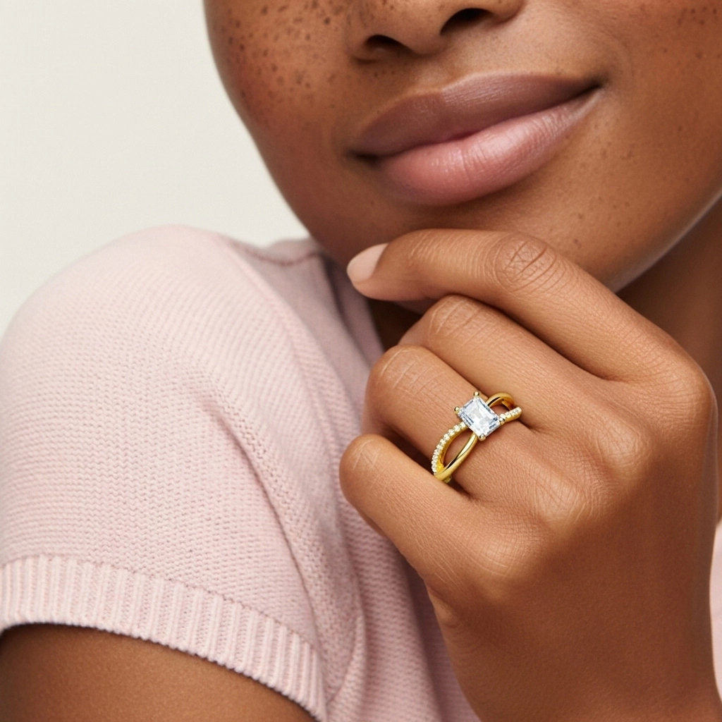 Prong Engagement Ring 1.00ct Moissanite