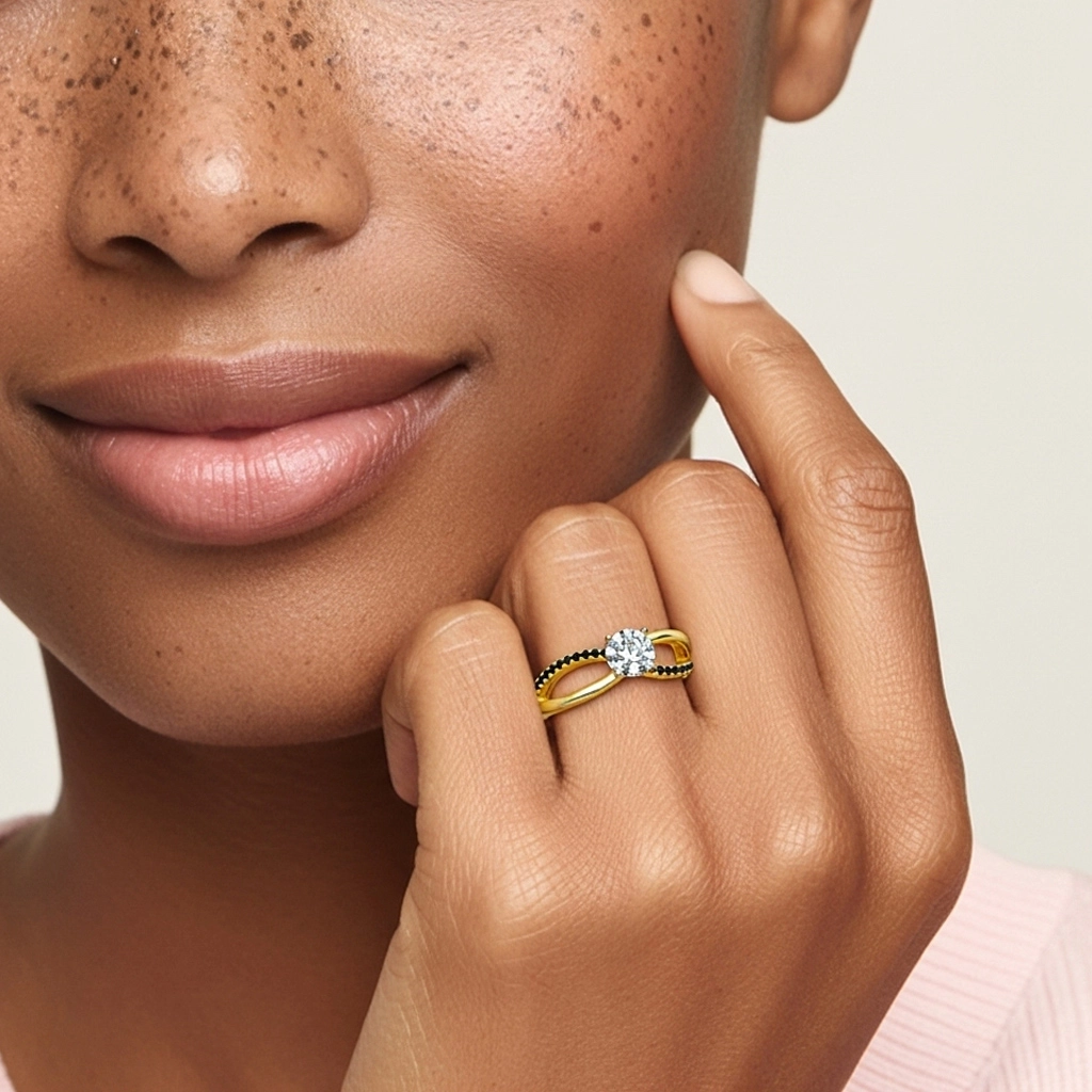 Garra Anillo de Compromiso 1.00ct Circonio cúbico