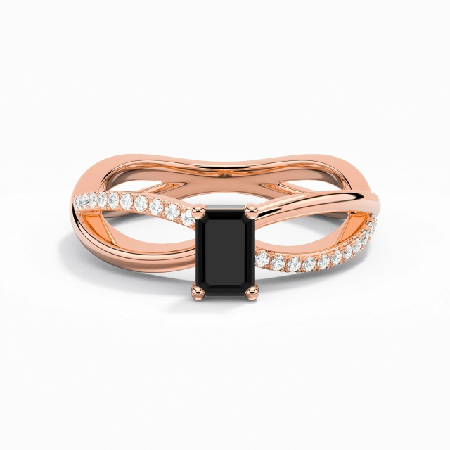 Croisé Éternel Griffe Bague de fiançailles Zircon cubique 0.80ct Émeraude Argent sterling 925