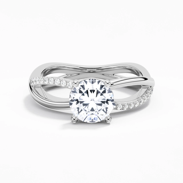 Croisé Éternel Griffe Bague de fiançailles Moissanite 1.50ct Rond Argent sterling 925 Croisé Éternel Griffe Bague de fiançailles Moissanite 1.50ct Rond Argent sterling 925