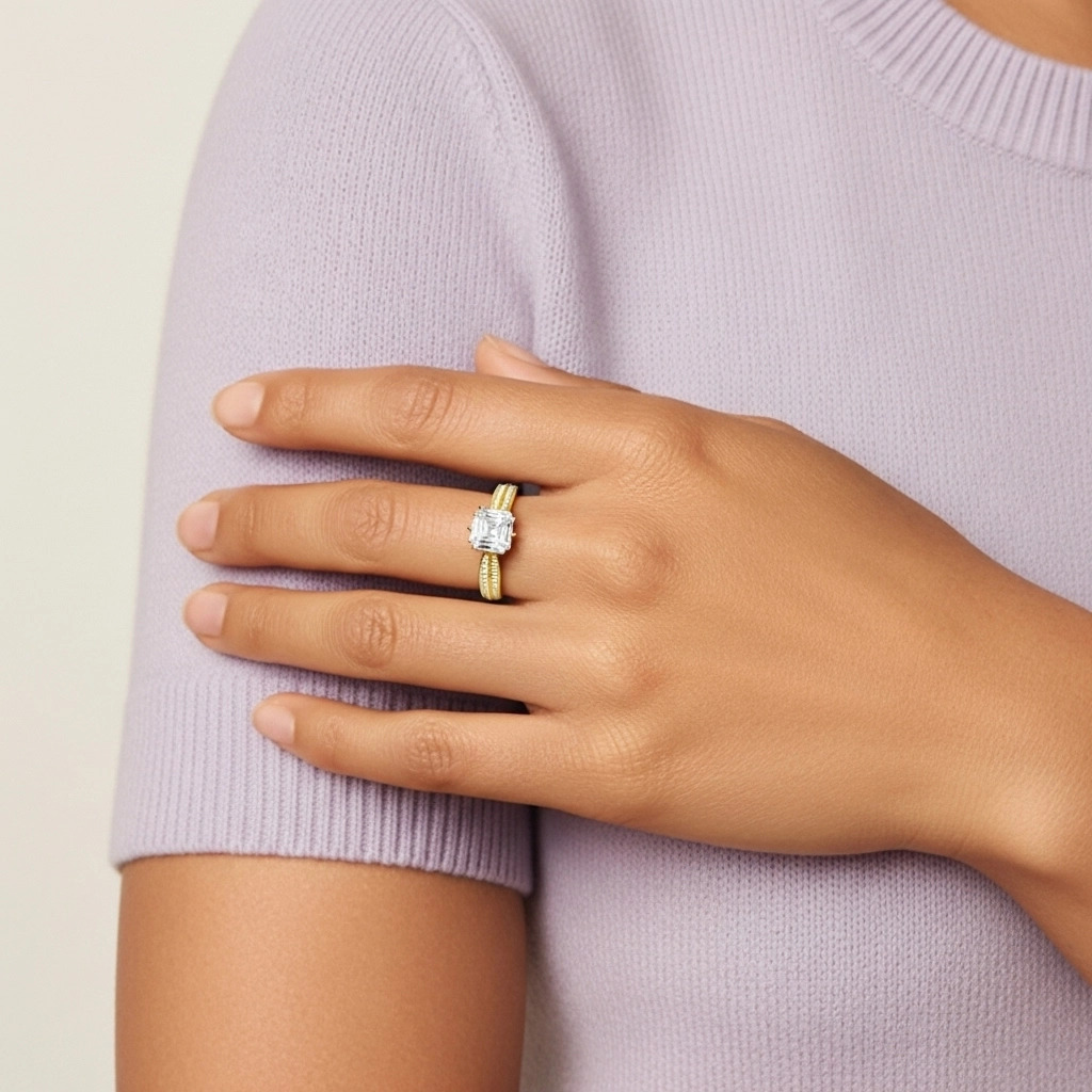 1.00ct Moissanite Bague de fiançailles Or 18 carats