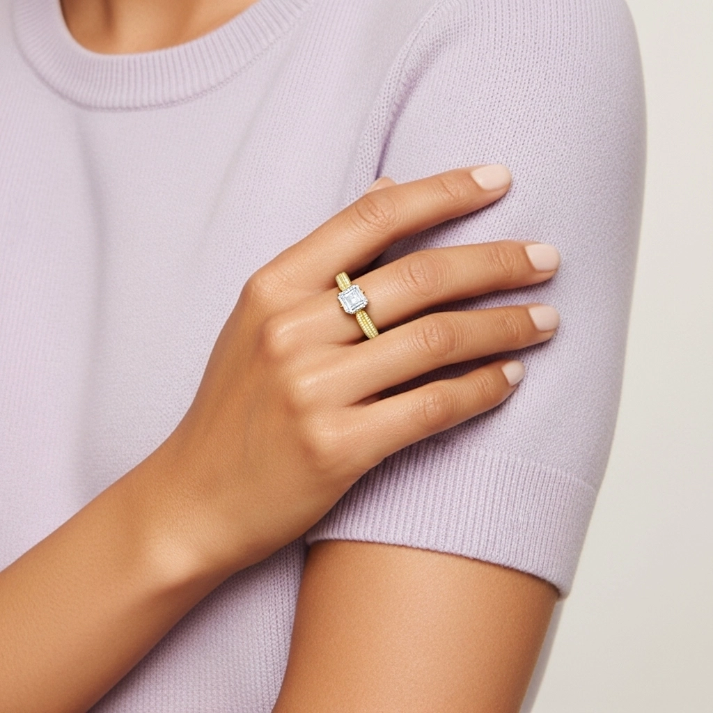 1.00ct Moissanite Bague de fiançailles Or 18 carats