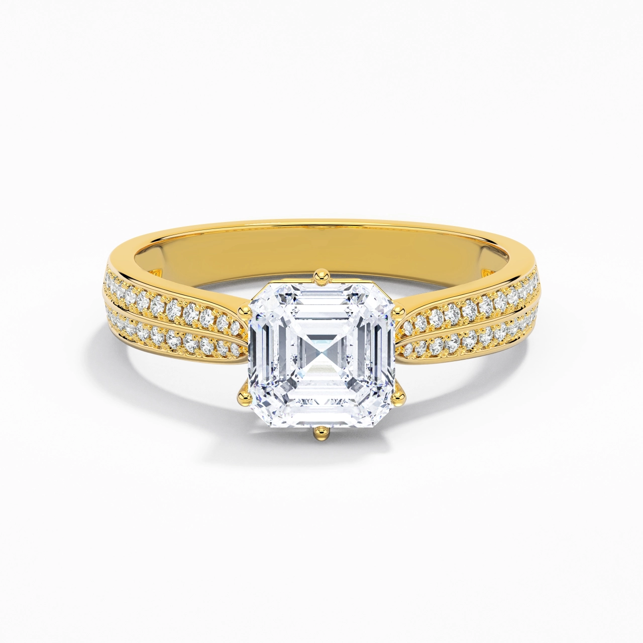 1.50ct Moissanite Engagement Ring 14K Gold