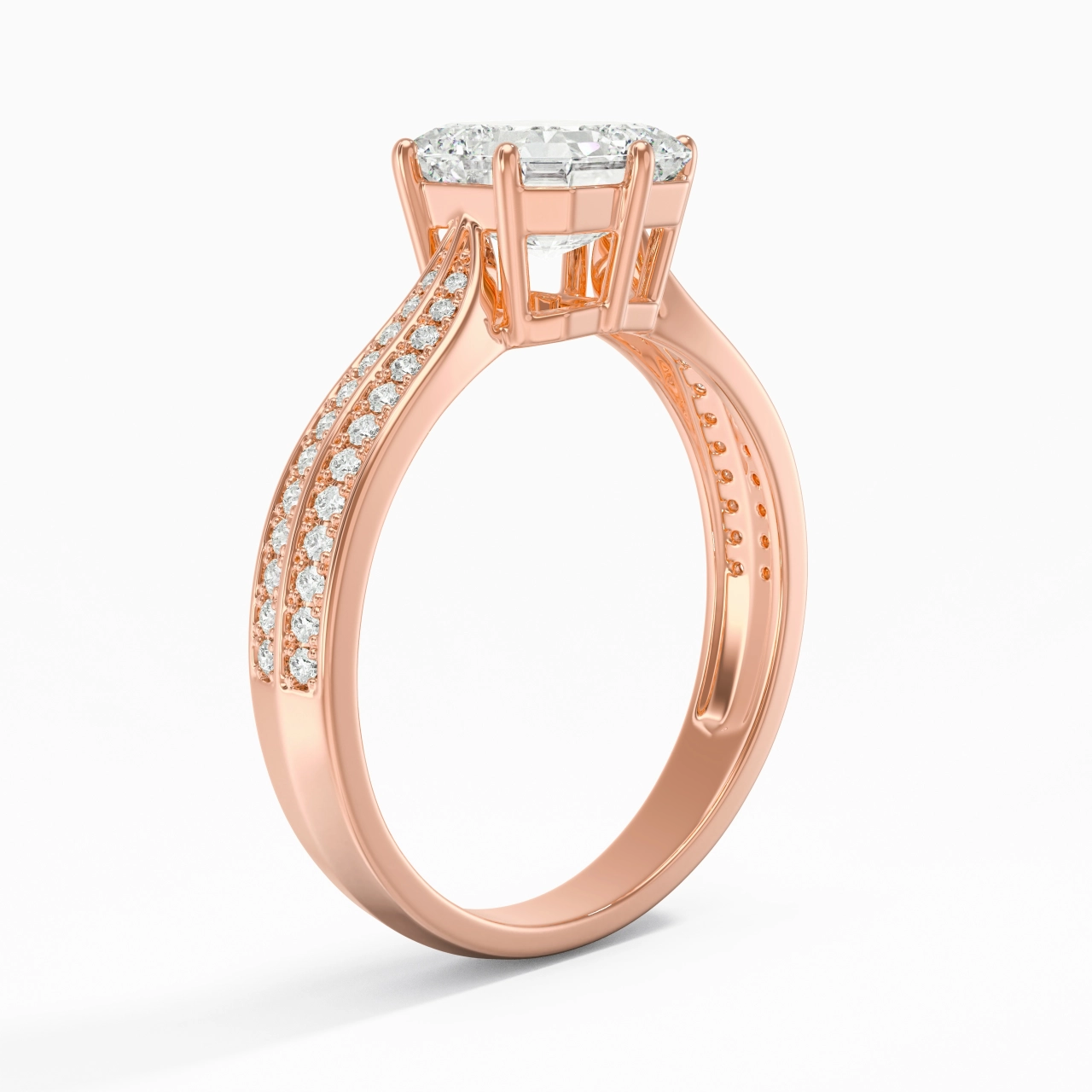 1.50ct Moissanite Engagement Ring 18K Rose Gold