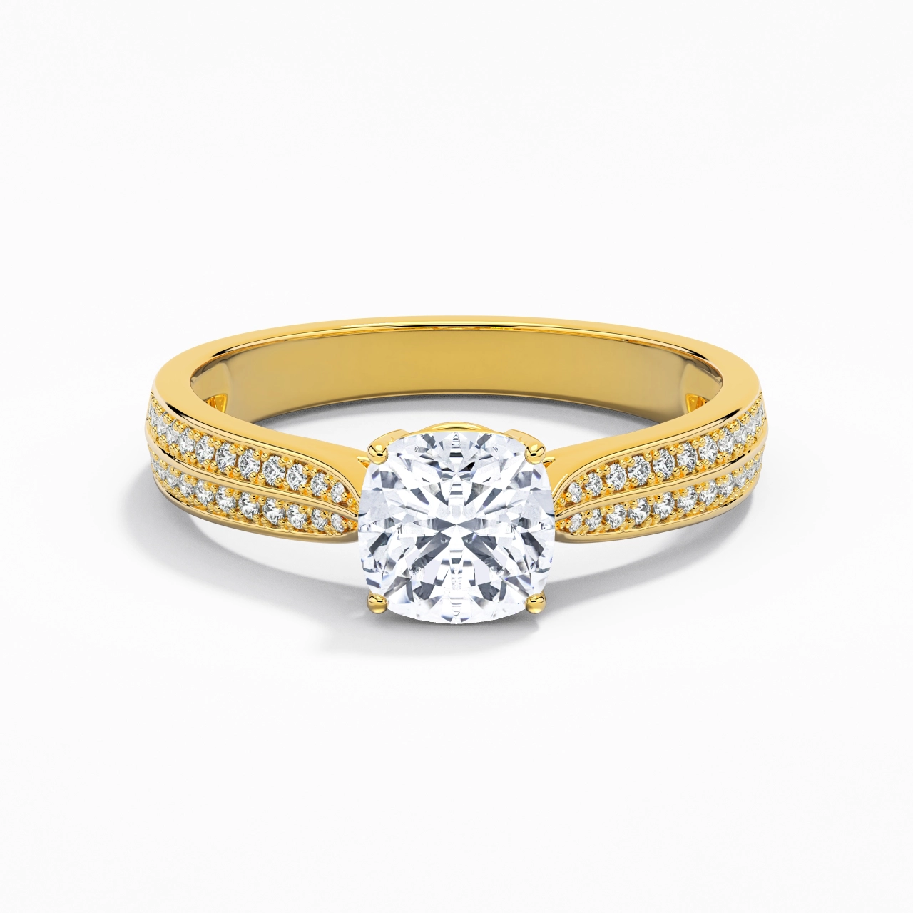 1.00ct Moissanite Engagement Ring 18K Gold