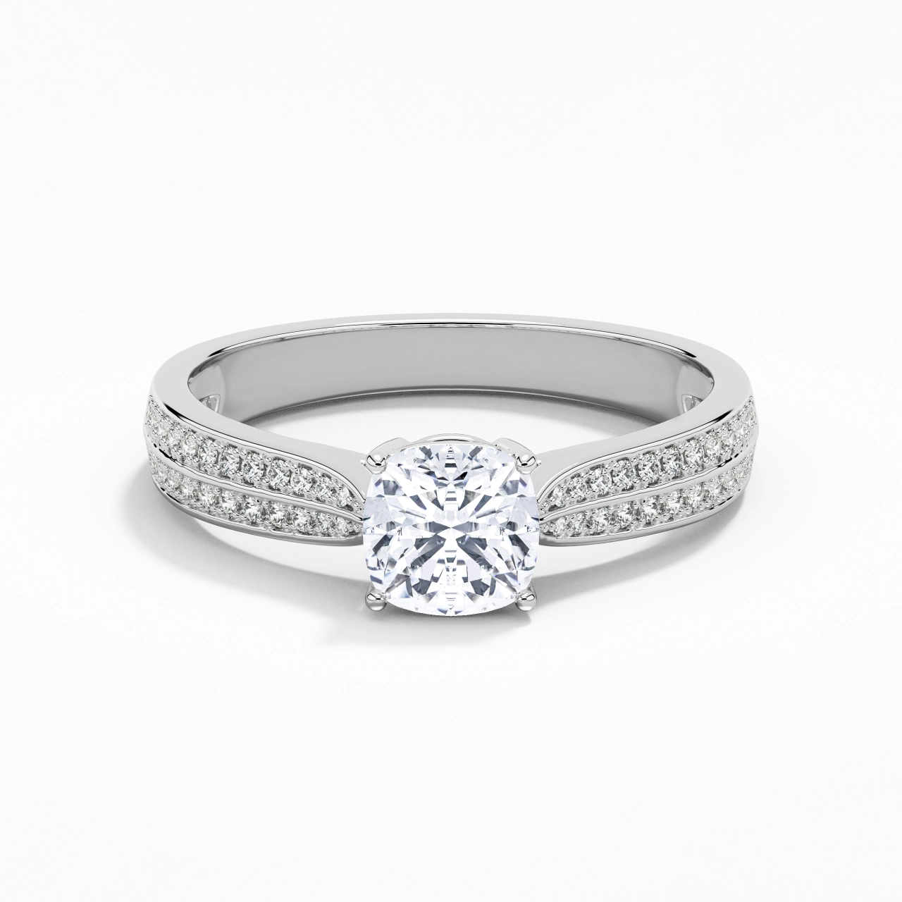 0.80ct Moissanite Bague de fiançailles Or blanc 14 carats