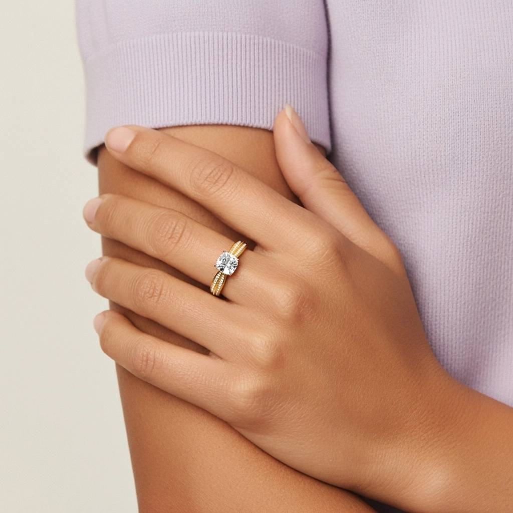 1.00ct Moissanite Bague de fiançailles Or 18 carats