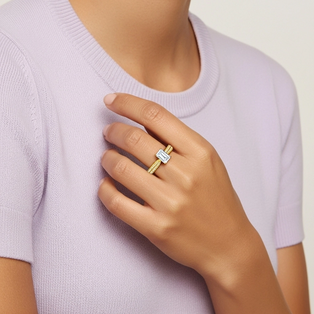 1.00ct Moissanite Bague de fiançailles Or 18 carats