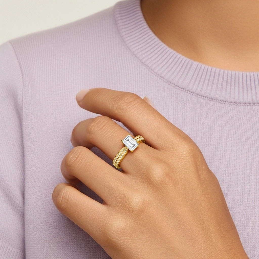 1.00ct Moissanite Bague de fiançailles Or 18 carats