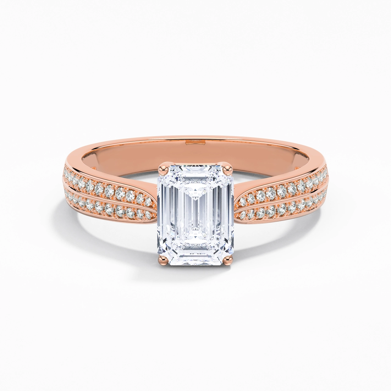 2.00ct Moissanite Engagement Ring 14K Rose Gold