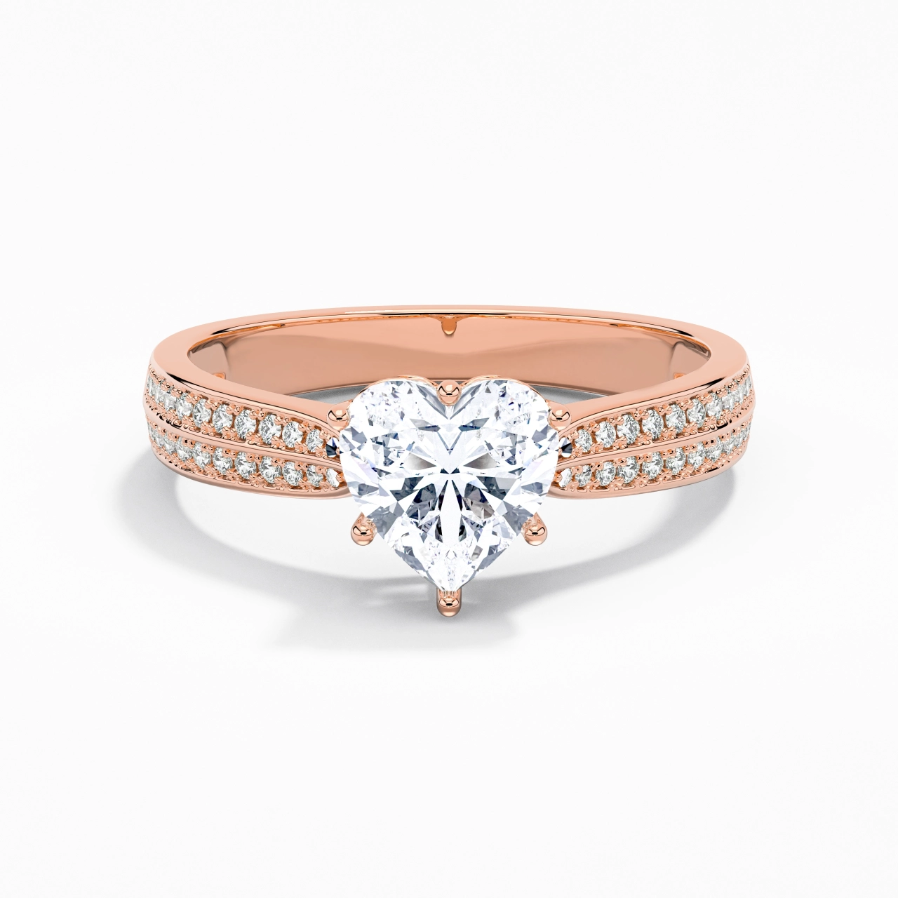 1.50ct Moissanite Engagement Ring 14K Rose Gold