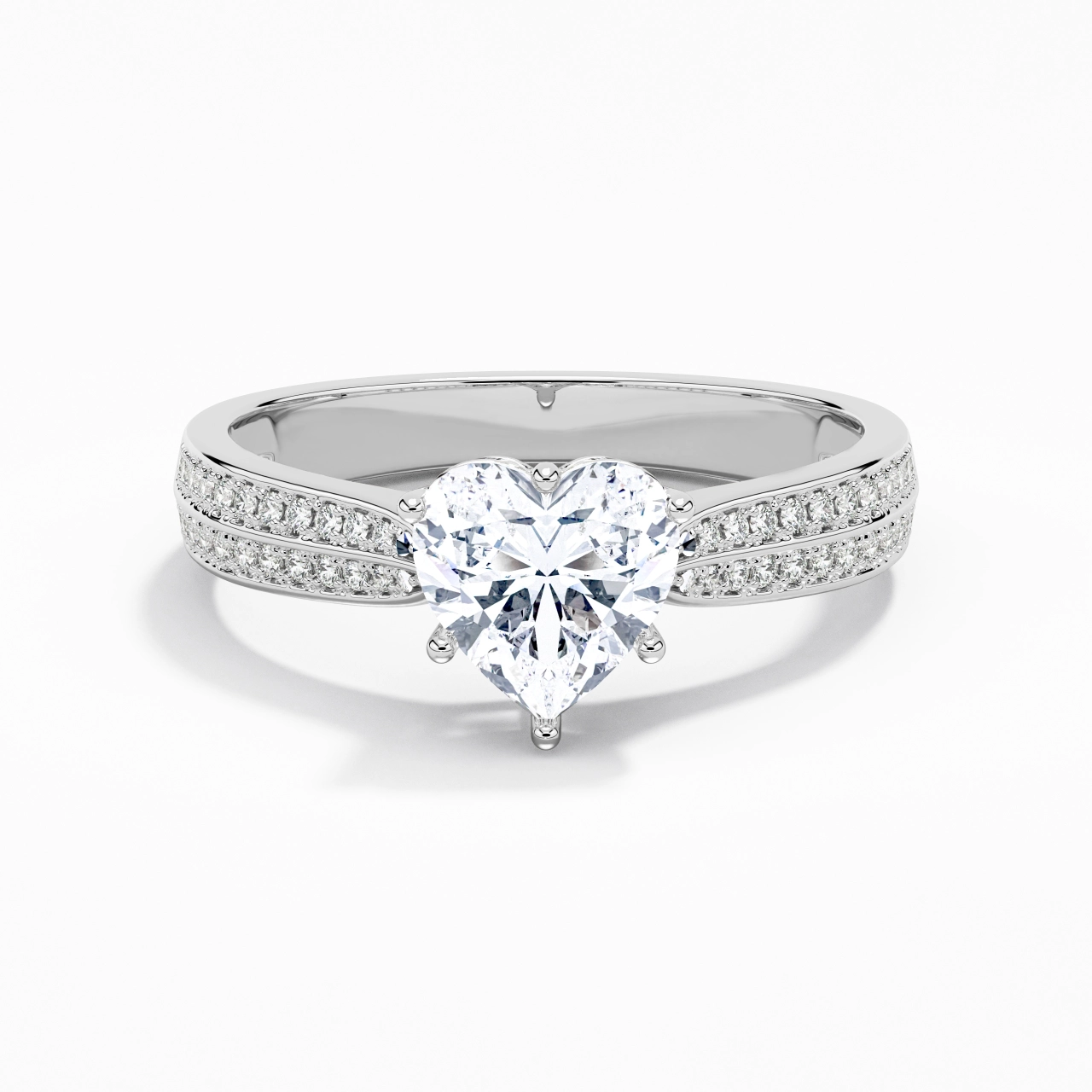 1.50ct Moissanite Engagement Ring 14K White Gold