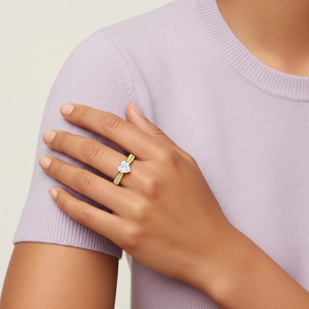 1.00ct Moissanite Bague de fiançailles Or 18 carats