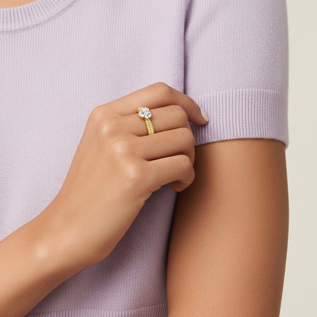 1.00ct Moissanite Bague de fiançailles Or 18 carats