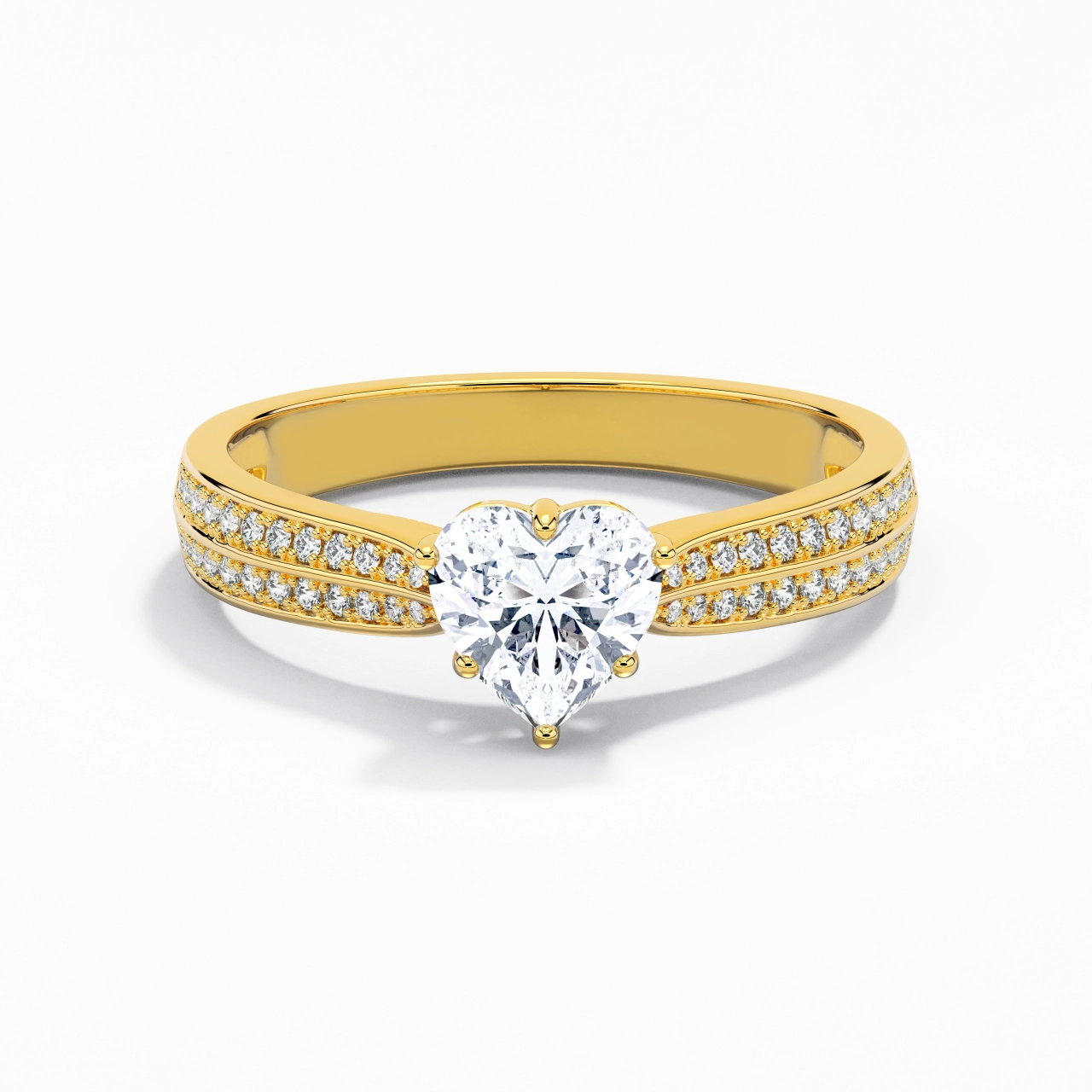 1.00ct Moissanite Engagement Ring 18K Gold