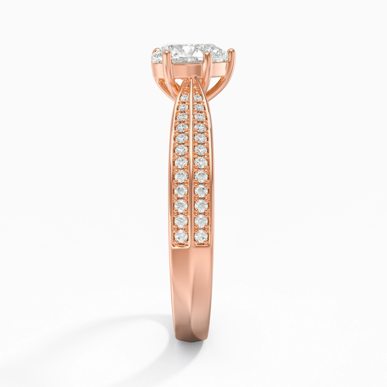 1.00ct Moissanite Engagement Ring 14K Rose Gold