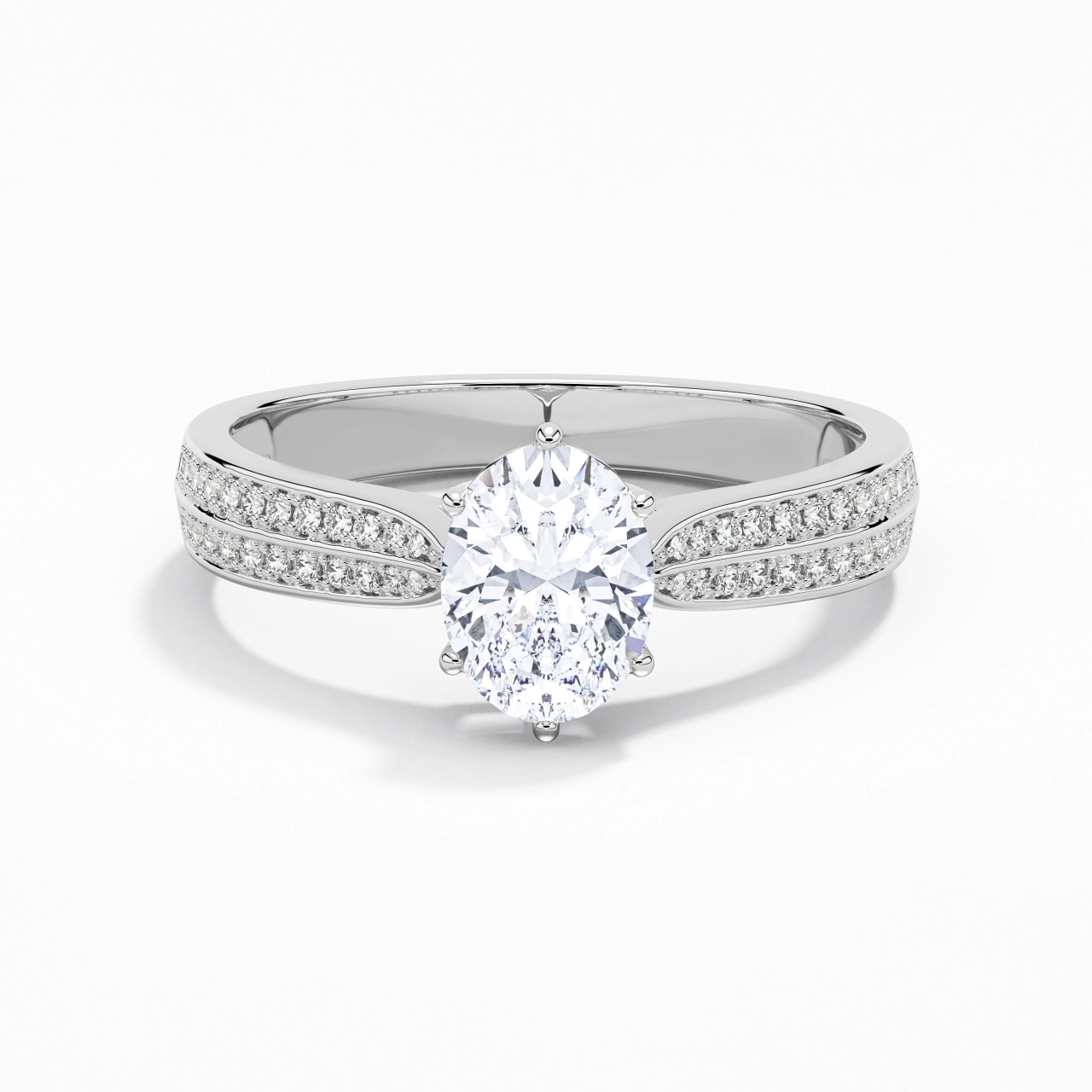 1.50ct Moissanite Bague de fiançailles Or blanc 18 carats