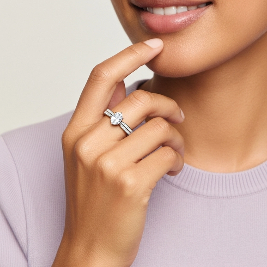 1.00ct Moissanita Anillo de Compromiso Plata esterlina 925