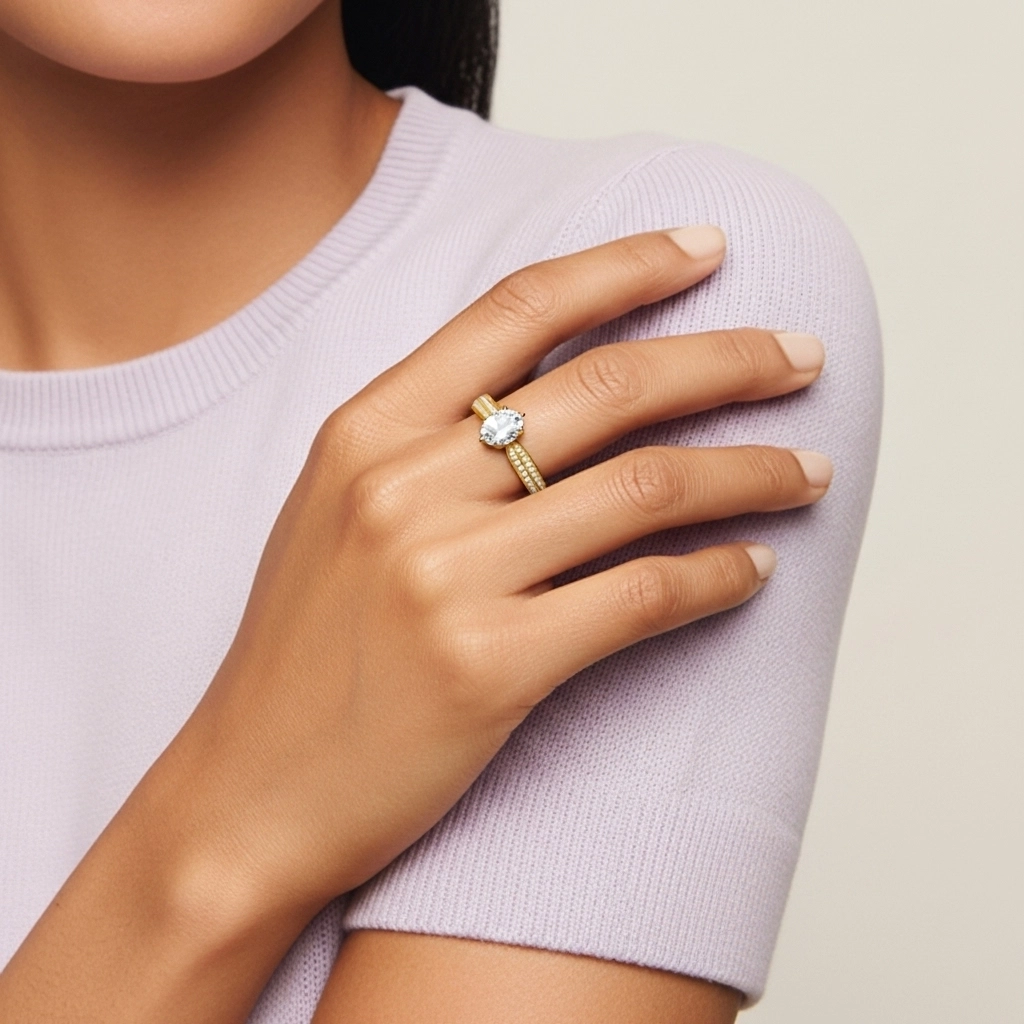 1.50ct Moissanite Bague de fiançailles Or 18 carats