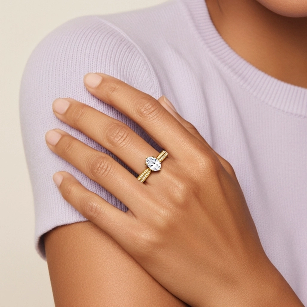 1.50ct Moissanite Bague de fiançailles Or 18 carats